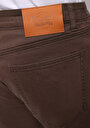 thumb-Afficher les détails de Pantalon Marron Straight Leg Medium Rise En Sergé Regular Fit Homme