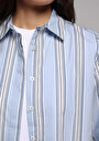 thumb-Afficher les détails de Chemise À Manches Longues Bleu Regular Fit Rayé Popeline Femme