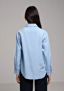 thumb-Afficher les détails de Chemise À Manches Longues Bleu Regular Fit Droit Sergé Femme