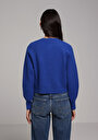 thumb-Afficher les détails de Cardigan Tricot Bleu Regular Fit Femme