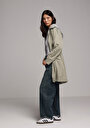thumb-Afficher les détails de Imperméable Vert Regular Fit Femme