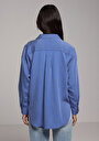 thumb-Afficher les détails de Chemise À Manches Longues Bleu Fashion Fit Rayé Uni Femme