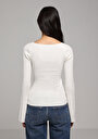 thumb-Afficher les détails de Pull Blanc Slim Fit Manches Longues  Femme