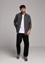 thumb-Afficher les détails de Pantalon Noir Straight Leg Medium Rise En Sergé Regular Fit Homme