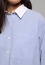 thumb-Afficher les détails de Chemise À Manches Longues Bleu Regular Fit Droit Oxford Femme
