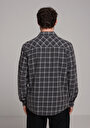 thumb-Afficher les détails de Chemise À Manches Longues Gris Regular Fit Plaid Sergé Homme