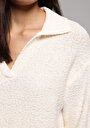 thumb-Afficher les détails de Pull Blanc Regular Fit Manches Longues  Femme