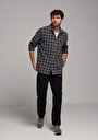 thumb-Afficher les détails de Chemise À Manches Longues Gris Regular Fit Plaid Sergé Homme