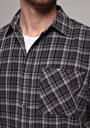 thumb-Afficher les détails de Chemise À Manches Longues Gris Regular Fit Plaid Sergé Homme