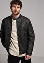 thumb-Afficher les détails de Veste Pu Anthracite   Slim Fit Homme