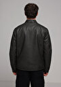 thumb-Afficher les détails de Veste Pu Anthracite   Slim Fit Homme
