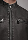 thumb-Afficher les détails de Veste Pu Anthracite   Slim Fit Homme