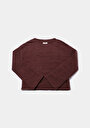 thumb-Afficher les détails de Pull Marron Regular Fit Manches Longues  Femme