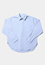 thumb-Afficher les détails de Chemise À Manches Longues Bleu Boyfriend Fit Droit Oxford Femme