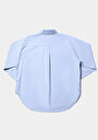 thumb-Afficher les détails de Chemise À Manches Longues Bleu Boyfriend Fit Droit Oxford Femme