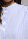 thumb-Afficher les détails de Chemise À Manches Longues Bleu Fashion Fit Rayé Popeline Femme