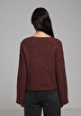 thumb-Afficher les détails de Pull Marron Regular Fit Manches Longues  Femme