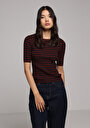 thumb-Afficher les détails de Tricot Bordeaux Slim Fit  Femme