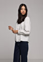 thumb-Afficher les détails de Chemise À Manches Longues Blanc Fashion Fit Rayé Ratière Femme