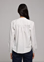 thumb-Afficher les détails de Chemise À Manches Longues Blanc Fashion Fit Rayé Ratière Femme