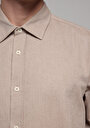 thumb-Afficher les détails de Chemise À Manches Longues Beige Regular Fit Droit Oxford Homme