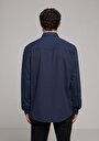 thumb-Afficher les détails de Chemise À Manches Longues Marine Regular Fit Droit Oxford Homme