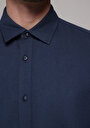 thumb-Afficher les détails de Chemise À Manches Longues Marine Regular Fit Droit Oxford Homme