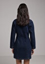 thumb-Afficher les détails de Robe  Slim Fit Manches Courtes Mini Jean Femme