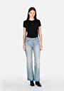thumb-Afficher les détails de T-shirt À Manches Courtes Noir Slim Fit Imprimé Femme