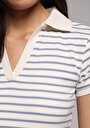 thumb-Afficher les détails de Chemise Polo À Manches Courtes Bleu Rayé Slim Fit Femme