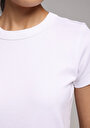 thumb-Afficher les détails de T-shirt À Manches Courtes Blanc Slim Fit Droit Femme