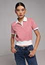 thumb-Afficher les détails de Rouge Slim Fit  Rayé Verrouillage Femme