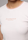 thumb-Afficher les détails de T-shirt À Manches Courtes Blanc Slim Fit Imprimé Femme