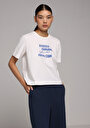 thumb-Afficher les détails de T-shirt À Manches Courtes Blanc Regular Fit Brodé Femme