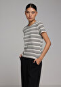 thumb-Afficher les détails de T-shirt À Manches Courtes Multicolou Regular Fit Rayé Femme