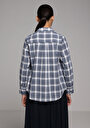 thumb-Afficher les détails de Chemise À Manches Longues Marine Regular Fit Carré Uni Femme