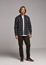 thumb-Afficher les détails de Chemise À Manches Longues Noir Regular Fit Plaid Sergé Homme