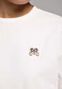 thumb-Afficher les détails de T-shirt À Manches Courtes Blanc Boyfriend Fit Brodé Femme
