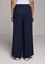 thumb-Afficher les détails de Pantalon Marine Wide Leg High Rise En Ratière Regular Fit Femme