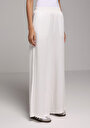 thumb-Afficher les détails de Pantalon Blanc Wide Leg High Rise En Ratière Regular Fit Femme