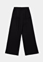 thumb-Afficher les détails de Pantalon Noir Straight Leg High Rise En Sergé Regular Fit Femme