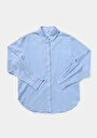 thumb-Afficher les détails de Chemise À Manches Longues Bleu Regular Fit Droit Sergé Femme