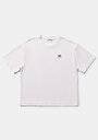 thumb-Afficher les détails de T-shirt À Manches Courtes Blanc Boyfriend Fit Brodé Femme