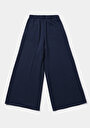 thumb-Afficher les détails de Pantalon Marine Wide Leg High Rise En Ratière Regular Fit Femme