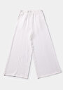 thumb-Afficher les détails de Pantalon Blanc Wide Leg High Rise En Ratière Regular Fit Femme
