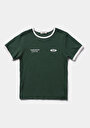 thumb-Afficher les détails de T-shirt À Manches Courtes Vert Slim Fit Imprimé Femme