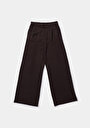 thumb-Afficher les détails de Pantalon Marron Straight Leg High Rise En Sergé Regular Fit Femme