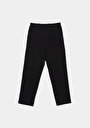 thumb-Afficher les détails de Pantalon Noir Straight Leg High Rise En Sergé Regular Fit Femme