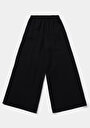 thumb-Afficher les détails de Pantalon Noir Wide Leg High Rise En Ratière Regular Fit Femme