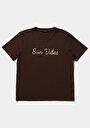 thumb-Afficher les détails de T-shirt À Manches Courtes Marron Regular Fit Imprimé Femme